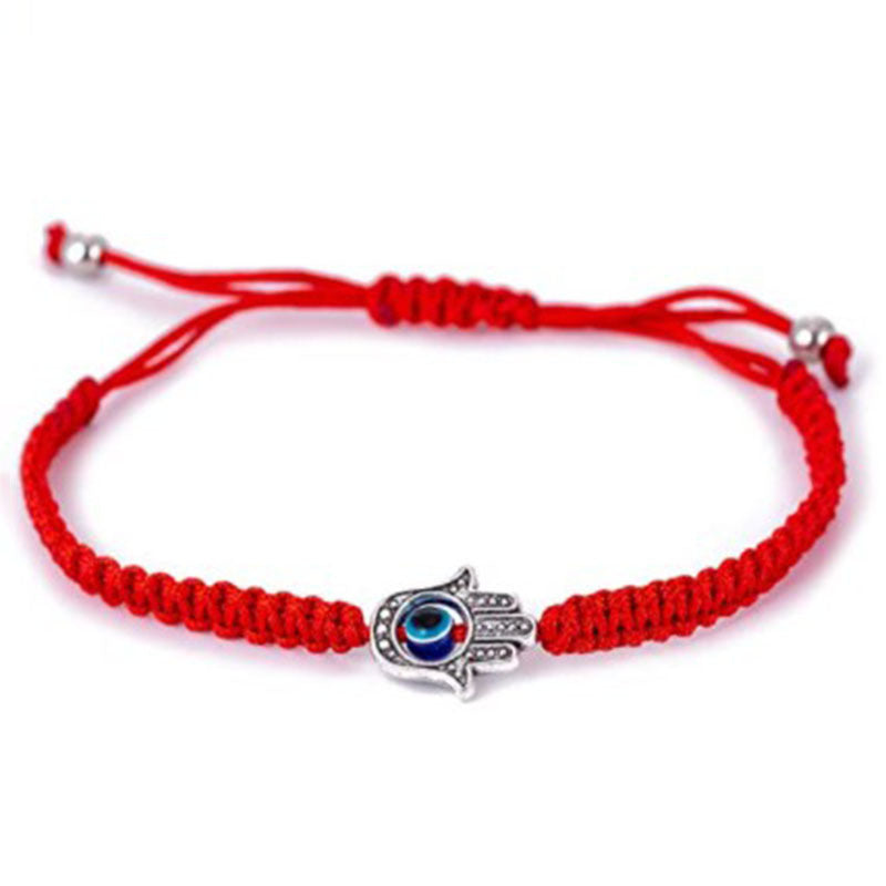 Wholesale Devil's Eye Red and Black Rope Hand Braided Bracelet